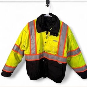 Men's Reflective Safety Jacket - Neon Yellow and Black